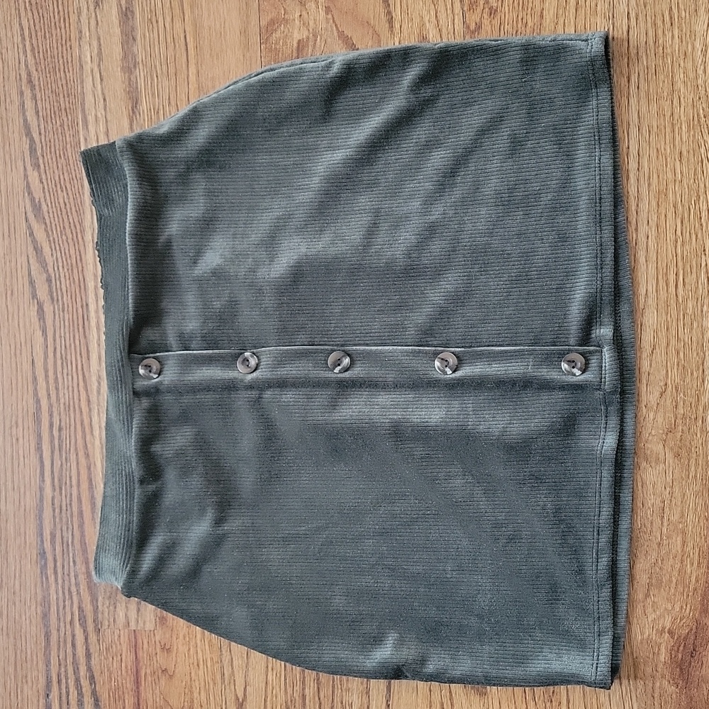 NWT Green Button Down Skirt